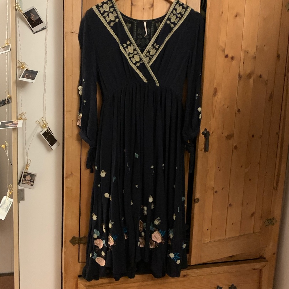 Free people embroidered midi dress